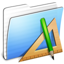 Aqua Stripped Folder Applications icon